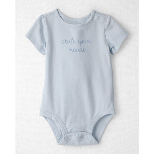 Baby Organic Cotton 'Stole Your Heart' Embroidered Bodysuit - Little Planet | Carter's