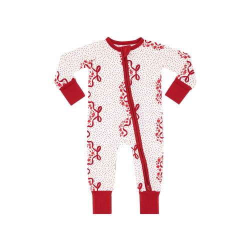 Vintage Bows and Blossoms Zipper Romper