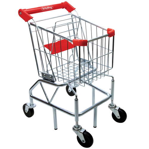 Schylling: Little Shopper Shopping Cart - Grocery Toy, Steel Frame, Fold Out Seat, Easy Push, Pivoting Wheels, Supermarket Pretend Play, Kids Ages 3+
