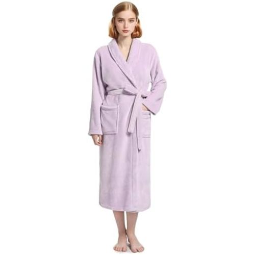 Plush Soft Robes for Women, Premium Fleece Womens Robe Cozy Warm Bathrobe
