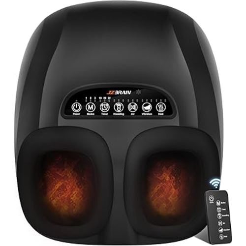 JZBRAIN Shiatsu Foot Massager Machine with Heat : Deep Kneading Foot Massager with Vibration & Compression for Plantar Fasciitis & Neuropathy - for Women & Men,Relax for Home Office Use