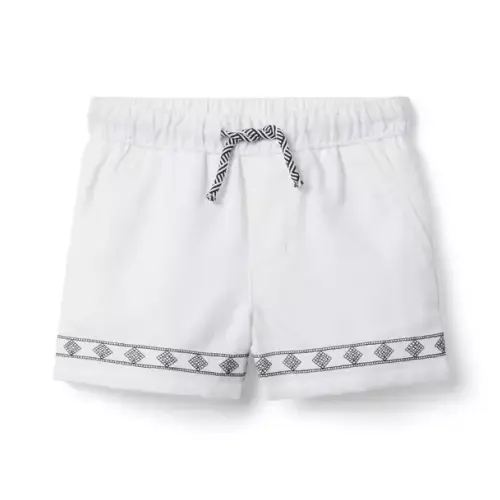Boy White The Embroidered Shortest Short by Janie and Jack