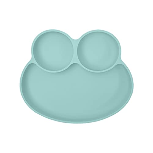 Abiie Octopod Frog Silicone Plates with Suction - Spill Proof, Easy to Clean - BPA-Free Bowl - Suction Plates for Baby and Toddler - Training & Feeding Divided Grip Dish (Baby Blue)