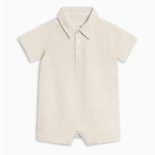 Mato Seersucker Collared Romper