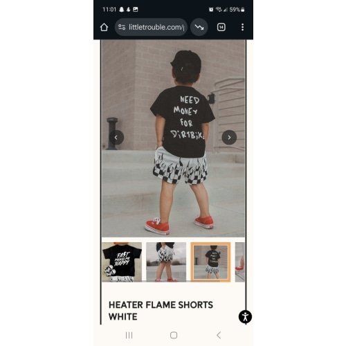 Heater Flame Shorts White