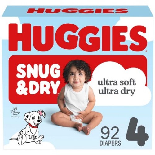 Huggies Snug & Dry Ultra Soft Diapers - Size 4 - 92ct