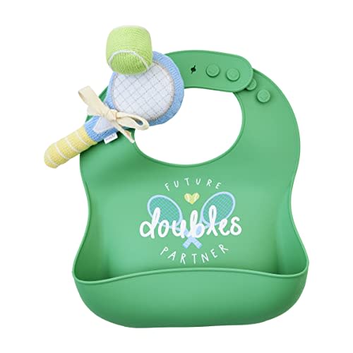 Mud Pie Tennis Silicone Bib and Rattle