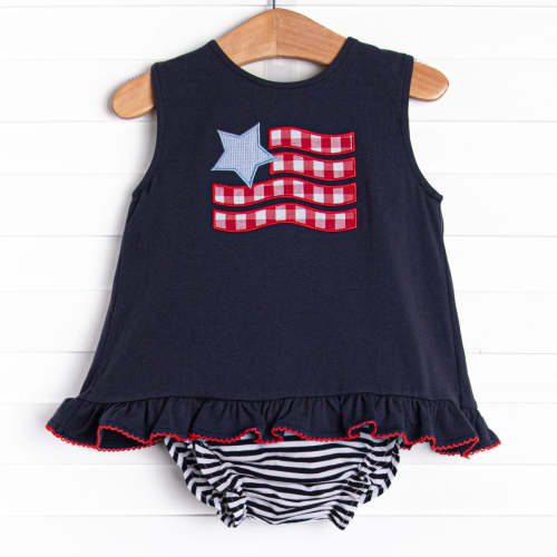 Old Glory Applique Diaper Set, Navy – Stitchy Fish