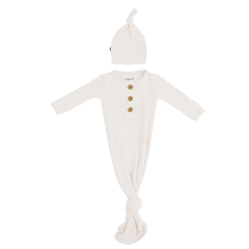 Ribbed Knotted Gown & Hat