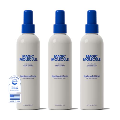 Magic Molecule Skin Spray, Hypochlorous Acid Formula, 8oz 3PK | Helps heal breakouts, eczema irritation, itch, redness & 50 other skin issues; for face, body & all skin types; scent-free