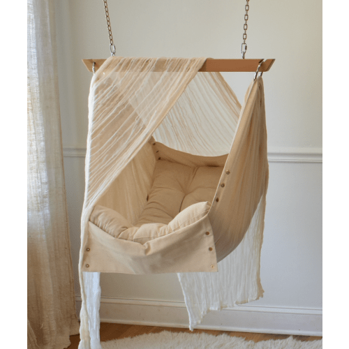 Adjustable Baby Swing, Natural, Organic, Toddler, Baby Hammock, Hammock Chair, Sensory Swing, Organic Cotton Cream Sheet Included
