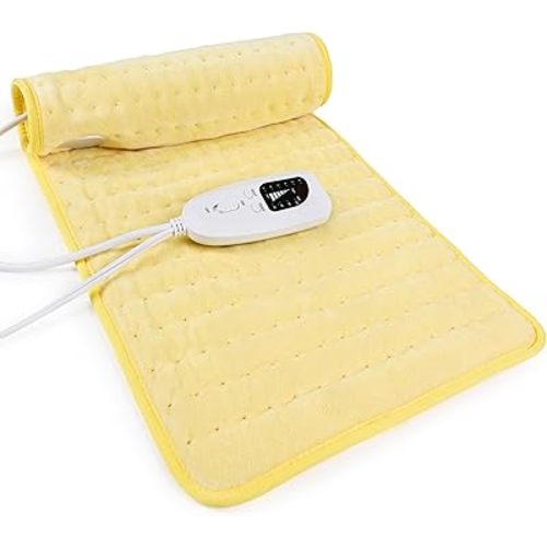 Heating Pad Electric Heat Pad, Hot Heated Pad,Moist Heat Heating Pad Moist and Dry Heat,Multiple Temp and Timer Settings (Cream color, 24"X12")
