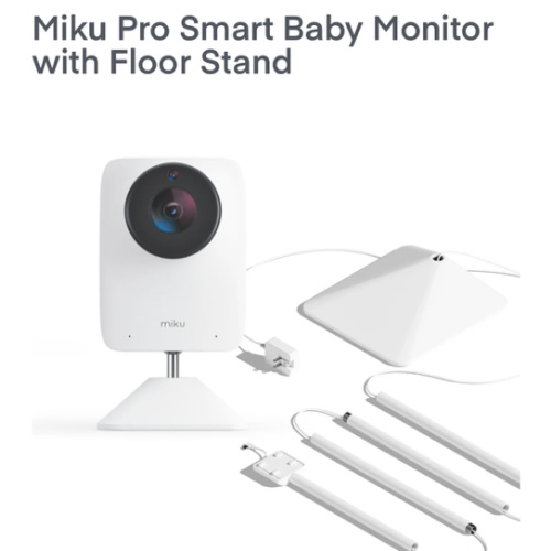 Miku Pro Smart Baby Monitor With Floor Stand | No Contact Breathing and Sleep Tracking