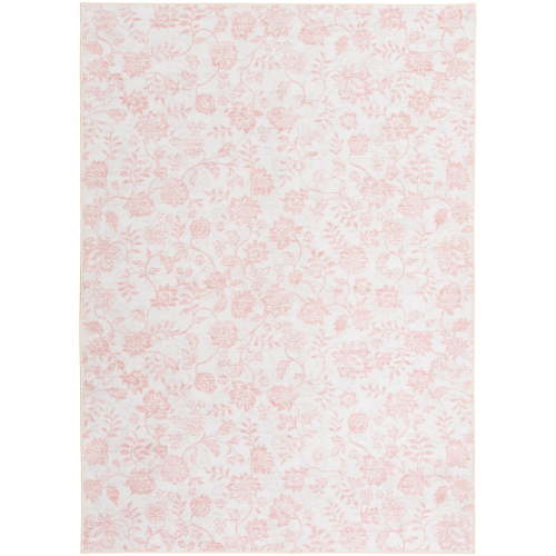 Mainstays Pink Floral Faux Fur Indoor Area Rug, 5'x7'
