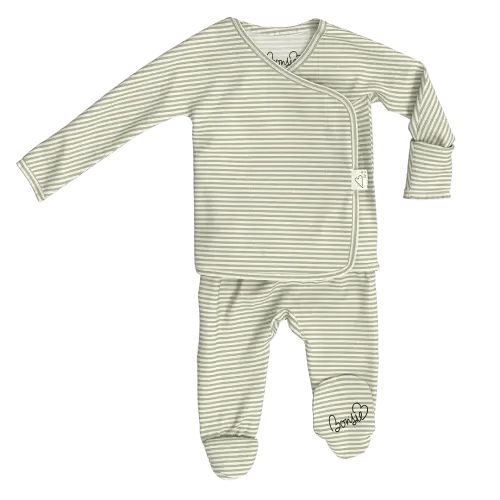 Footie - Mint Twist – Bonsie Skin to Skin Babywear, Newborn