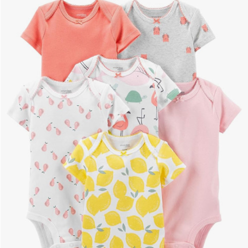 Simple Joys by Carter's 6-Pack Short-Sleeve Bodysuit 3-6 mos