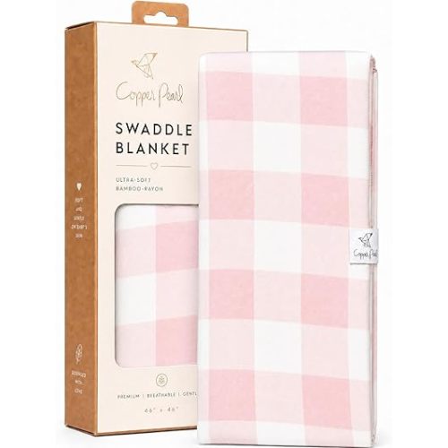 Copper Pearl Swaddle Blankets for Newborns | Soft Stretchy Receiving Blankets for Boys and Girls | Large 46 x 46 Inch Baby Blankets | Lightweight and Breathable Swaddles | London