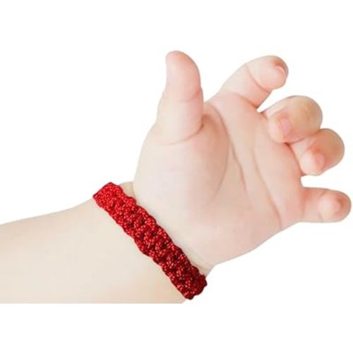 Red Bracelet for Babies, Baby Girl and Baby boy. Protection Amulet for Baby. String for Good Luck and The Evil Eye. Infant Bracelet for Baby Color red,Blue,Pink Black (Red Bracelet)