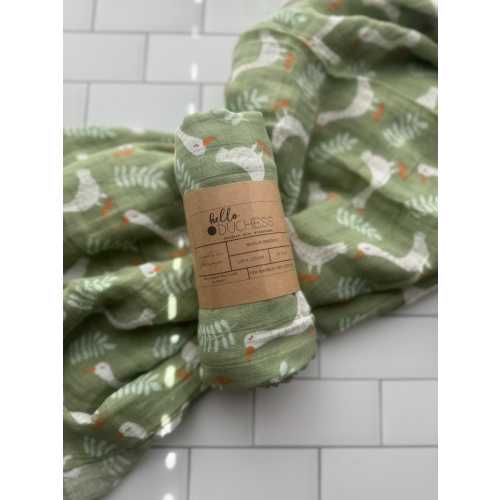 Goose Muslin Swaddle Blanket | Soft Baby Blanket, Neutral Print