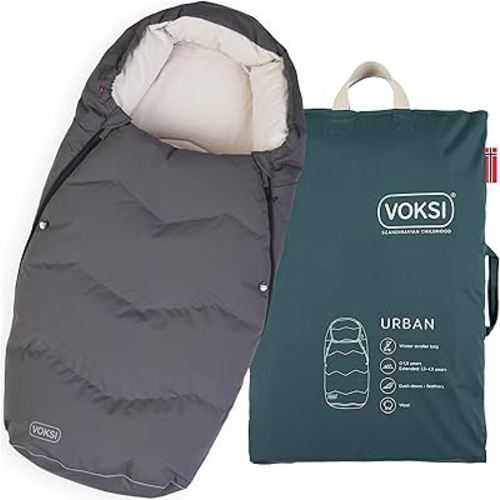 Footmuff for Stroller, Urban 2025, Natural Wool & Down, Superbly Padded & High Insulation, Extendable, Norway Product