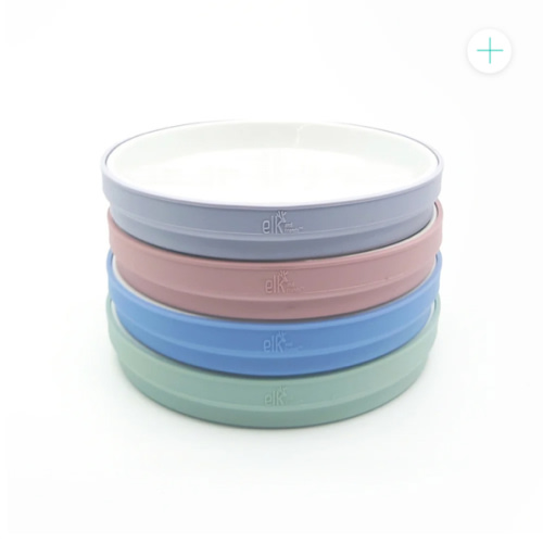 7.8"/20cm Porcelain White Plates with Silicone Sleeves