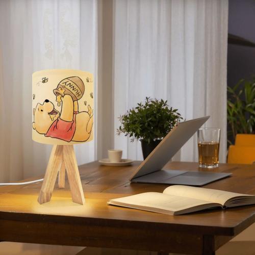 Disney Winnie the Pooh Classic Honey Pot Wooden Table Lamp, Pixar Nursery Nightlight