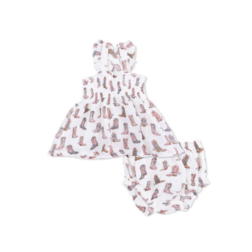 Smocked Top & Bloomer, Cowgirl Boots