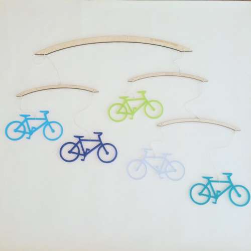 Bicycle Mobile - Plexiglass and Wooden Mobile - Nursery Mobile - Bike Mobile