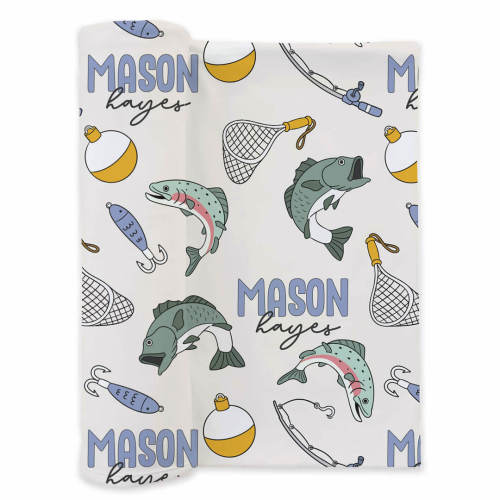 Catch of the Day Personalized Swaddle Blanket