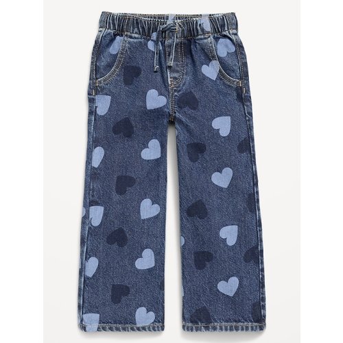 High-Waisted Baggy Wide-Leg Pull-On Jeans for Toddler Girls