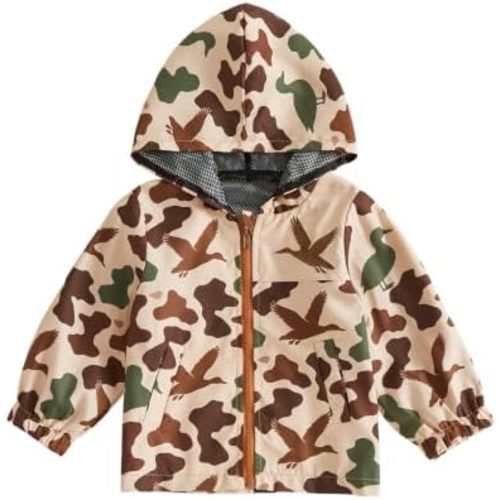 Toddler Baby Boy Windbreaker Outerwear Hunting Outfit Camo Jacket Coat