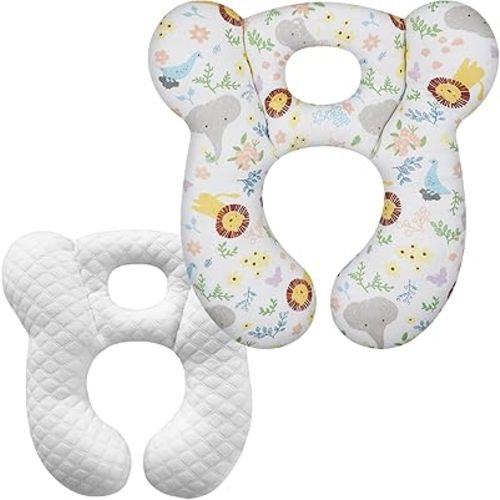 Baby Travel Pillow, Upgrade U-Shape Infant Pillow for Car Seat Pushchair and Stroller, Soft Comfortable Sleep Cushion for Kids Newborn and Toddler -Lion White