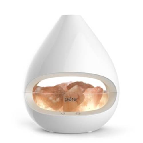 Pure Enrichment PureGlow Crystal Salt Lamp and Diffuser 0.042-Gallon Tabletop Ultrasonic Electronic Humidifier (For Rooms Up To 160-sq ft) White PEROCKDF at Lowes.com