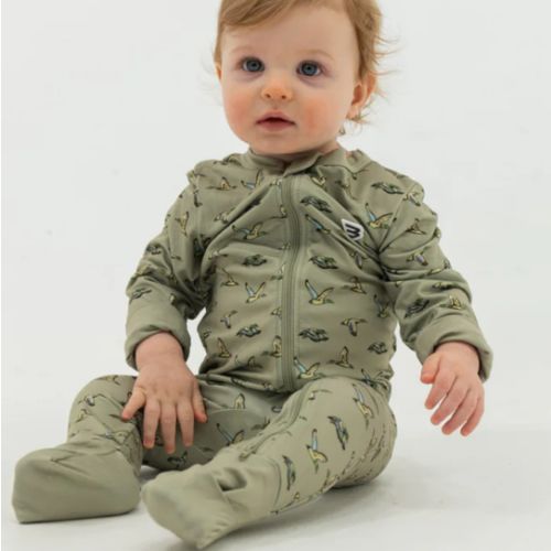 Baby Zip Up - Flying Ducks Green – BURLEBO