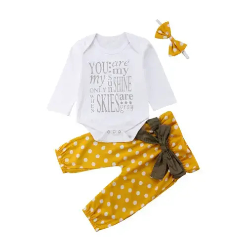 YOU ARE MY SUNSHINE Outfit with Headband - Hazel & Bo