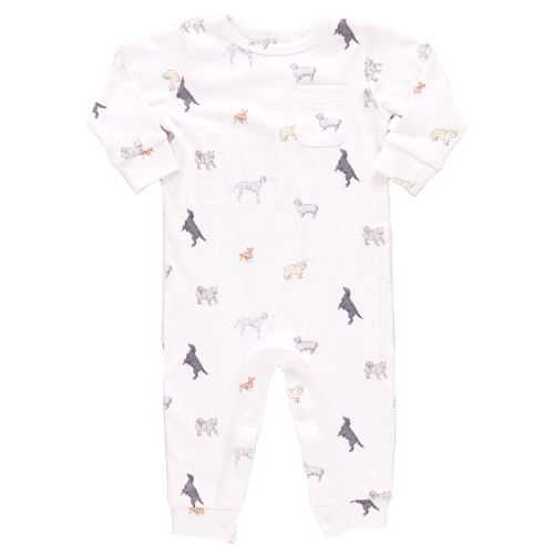 Baby Organic Pocket Romper - Tiny Dogs
