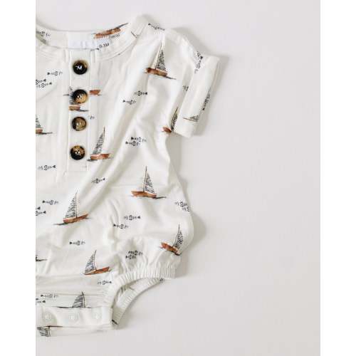 Bamboo Bubble Romper - Harbor – Pine Kids Co