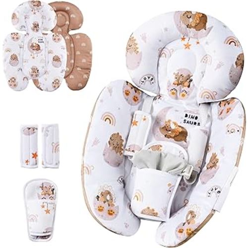 Generic Infant Car Seat Insert Compatible with Mamaroo Swing & Graco Swing and Infant Car Seat, Newborn Insert Baby Head Body Support, Reversible Design, Breathable Soft Fabric, 1Pcs - Dinosaur