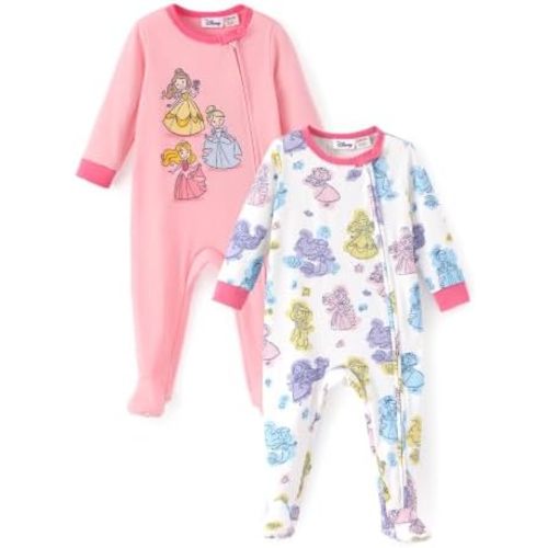 Disney Baby 2-Pack Zipper One-Piece Footie Rompers Outfit Newborn to Infant