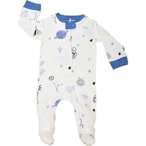 Baby Pajamas Zip Front Footed Rompers, 100% Organic Cotton Baby Unisex Pajamas, Unisex Baby Clothes