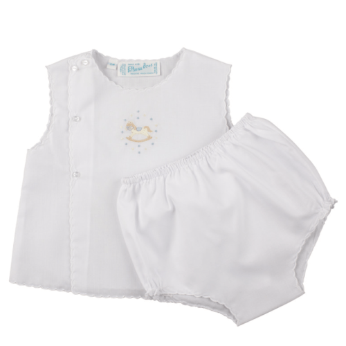 Feltman Brothers Baby Boys Blue and White Diaper Set | Color White Size 6M