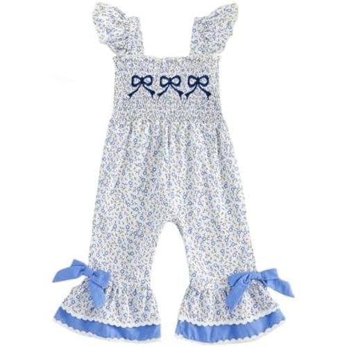 Sasaerucure Summer Clothes Toddler Baby Girl Floral Sleeveless Romper Jumpsuit Overall Pants One Piece Outfit