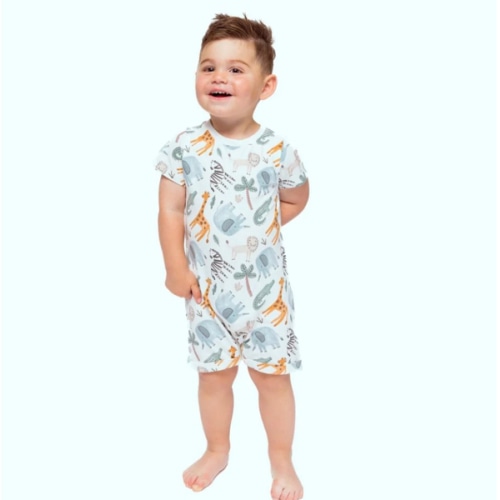 Organic Snap Romper in Safari Animals – Norani Baby