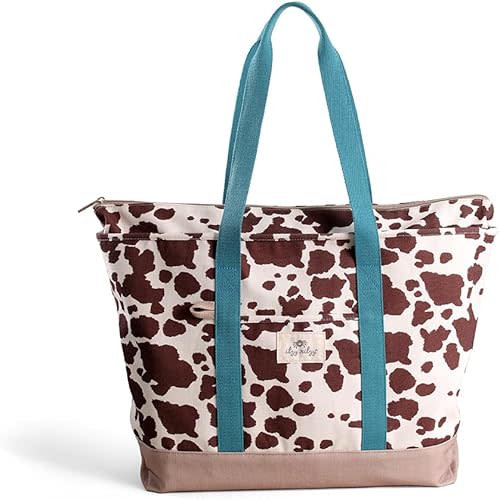 Itzy Ritzy Canvas Mom Tote (Cow Print)