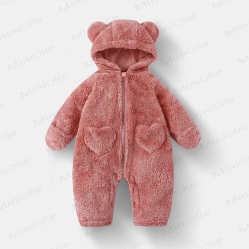 Baby Bear Hooded Fleece Romper