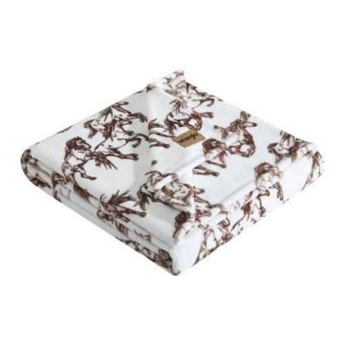 Wrangler 50"x70" Mustangs Throw Blanket Brown