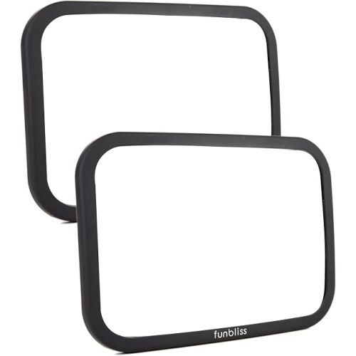 Funbliss Baby Car Mirror 2 Pack | Shake-Proof & Shatterproof, 360° Adjustable Angle, Clear Wide View for Rear-Facing Infants, Easy Install