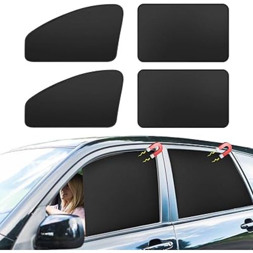 Car Curtains for Side Window - 4 Pcs Privacy Sun Shades Magnetic 100% Block Light Car Window Covers with Cooler Feeling (dexterous, 4pcs)
