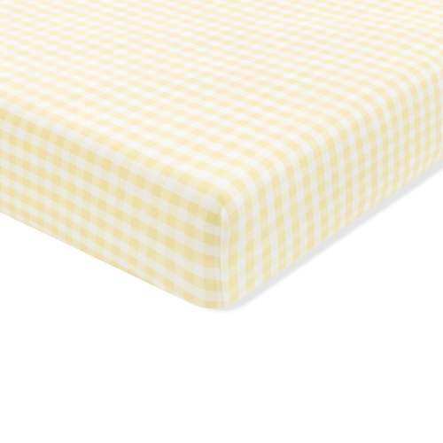 Crib Sheet in Gingham Chamomile