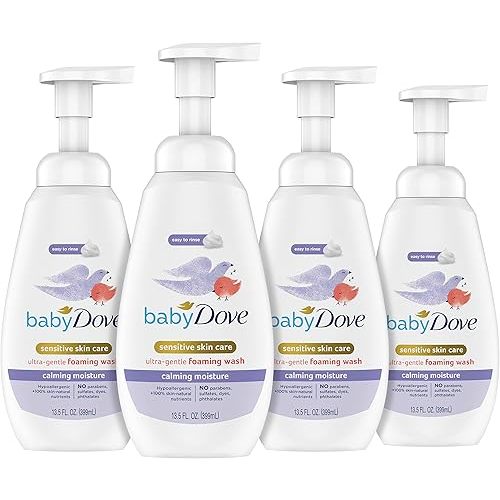 Baby Dove Baby Foaming Wash Calming Moisture 4 Count for Delicate Skin Ultra Gentle 13.5 fl. oz.